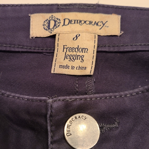 Democracy Black Chevron Patterned Freedom Jegging Jean Size 8 - Picture 6 of 7